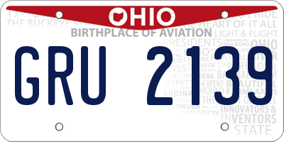 OH license plate GRU2139