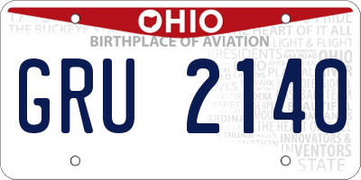 OH license plate GRU2140