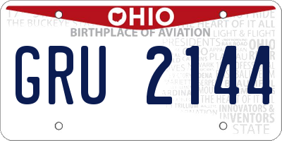 OH license plate GRU2144