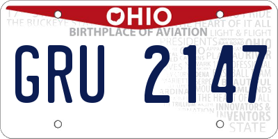 OH license plate GRU2147