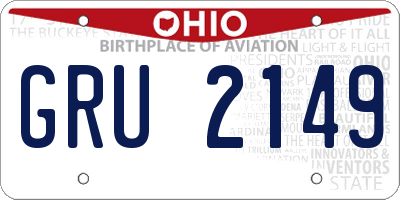 OH license plate GRU2149