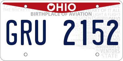 OH license plate GRU2152