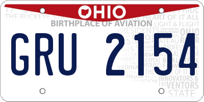 OH license plate GRU2154