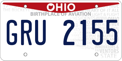 OH license plate GRU2155