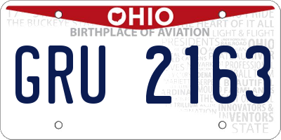 OH license plate GRU2163