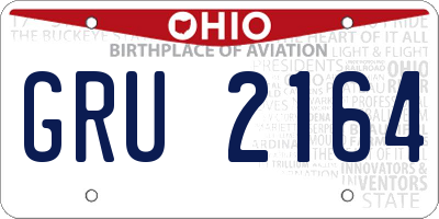 OH license plate GRU2164