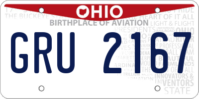 OH license plate GRU2167