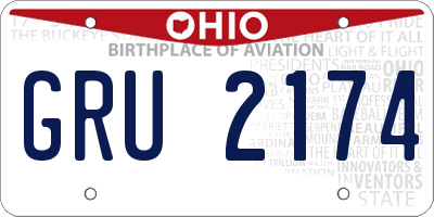 OH license plate GRU2174