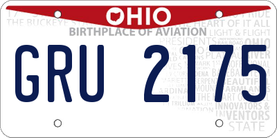OH license plate GRU2175