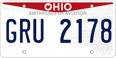 OH license plate GRU2178