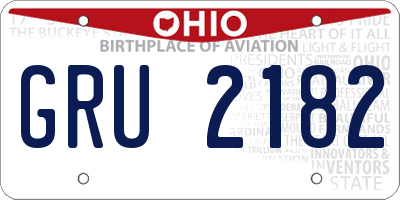 OH license plate GRU2182