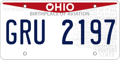 OH license plate GRU2197