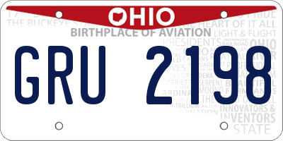 OH license plate GRU2198