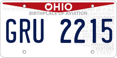 OH license plate GRU2215