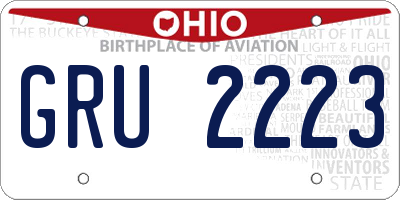 OH license plate GRU2223