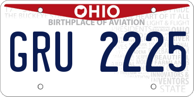 OH license plate GRU2225