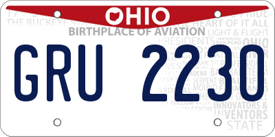OH license plate GRU2230