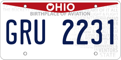 OH license plate GRU2231