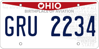OH license plate GRU2234