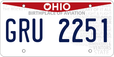 OH license plate GRU2251