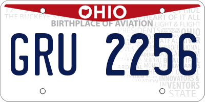 OH license plate GRU2256