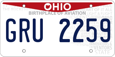 OH license plate GRU2259