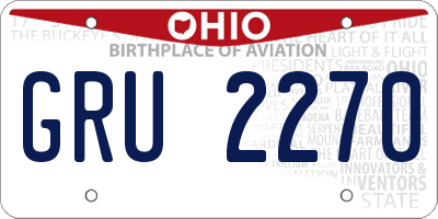 OH license plate GRU2270