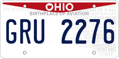OH license plate GRU2276