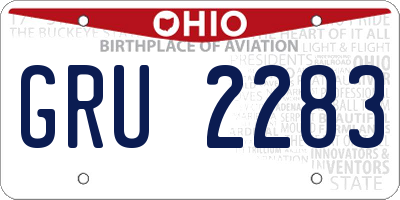 OH license plate GRU2283