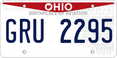 OH license plate GRU2295