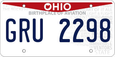 OH license plate GRU2298