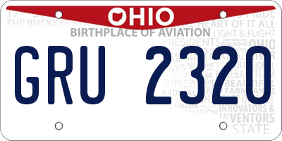 OH license plate GRU2320