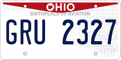 OH license plate GRU2327