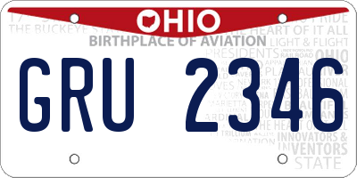 OH license plate GRU2346