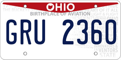 OH license plate GRU2360