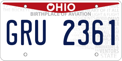 OH license plate GRU2361