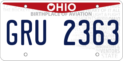 OH license plate GRU2363
