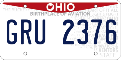 OH license plate GRU2376