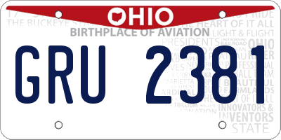 OH license plate GRU2381