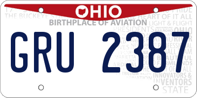 OH license plate GRU2387