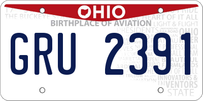 OH license plate GRU2391