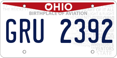 OH license plate GRU2392