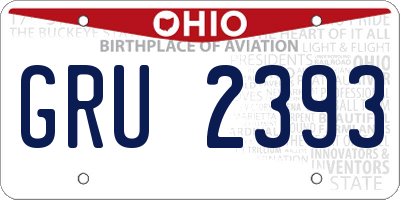 OH license plate GRU2393