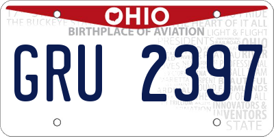 OH license plate GRU2397