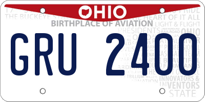 OH license plate GRU2400