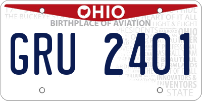 OH license plate GRU2401
