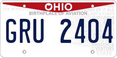 OH license plate GRU2404
