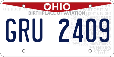 OH license plate GRU2409