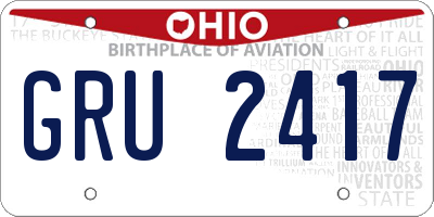 OH license plate GRU2417