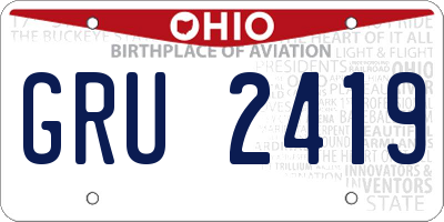 OH license plate GRU2419
